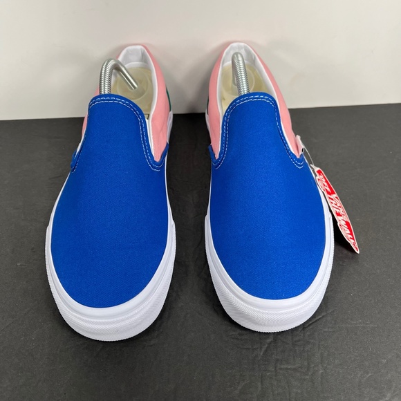 NEW Vans Classic Slip On Retro Court Multi Color Skate Sneakers - Picture 2 of 8